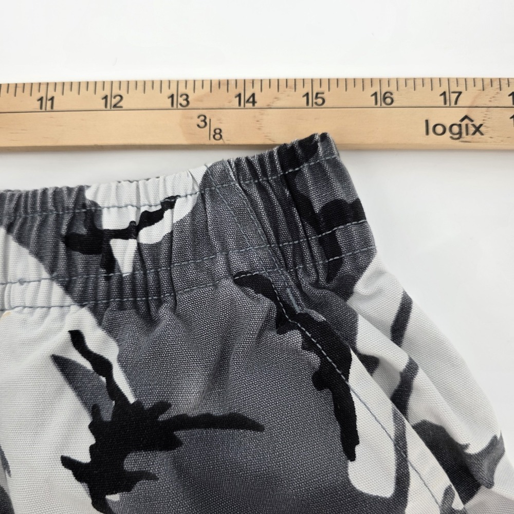 Nike Men's Medium Brushstroke Camouflage Shorts Drawstring Elastic Waist Gray - Picture 6 of 9